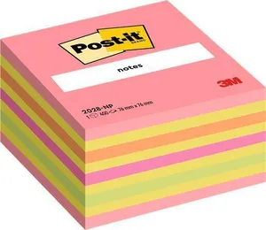 Samolepiaci bloček, 76x76 mm, 450 lístkov, 3M POSTIT, ružový